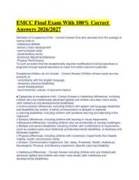 EMCC Final Exam With 100% Correct Answers 2026/2027