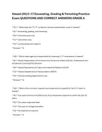 Hawaii (HI) C‑17 Excavating, Grading & Trenching Practice Exam QUESTIONS AND CORRECT ANSW