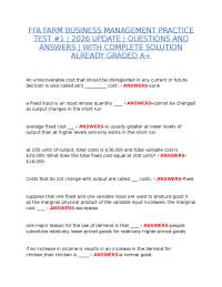 FFA FARM BUSINESS MANAGEMENT PRACTICE TEST #1 | 2026 UPDATE | QUESTIONS AND ANSWERS | WITH