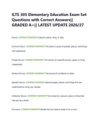 ILTS 305 Elementary Education Exam Set Questions with Correct Answers|| GRADED A+|| LATE