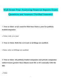 Wall Street Prep Analyzing Financial Reports Exam Q&A (A+) | Verified 2026