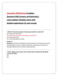 Ironworker NCCER Exam Complete Questions With Answers and Rationales| Latest Update