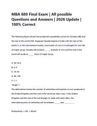 MBA 680 Final Exam | All possible Questions and Answers | 2026 Update | 100% Correct