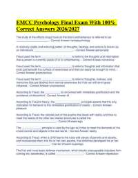 EMCC Psychology Final Exam With 100% Correct Answers 2026/2027