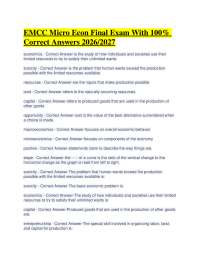 EMCC Micro Econ Final Exam With 100% Correct Answers 2026/2027