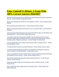 Emcc Cantrell Us History 1 Exam With 100% Correct Answers 2026/2027