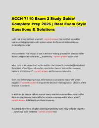 ACCN 7110 Exam 2 Study Guide/ Complete Prep 2026 | Real Exam Style Questions & Solutions