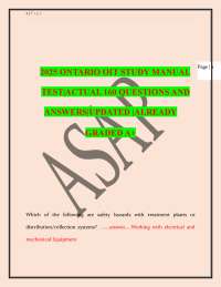2025 ONTARIO OIT STUDY MANUAL TEST|ACTUAL 160 QUESTIONS AND ANSWERS|UPDATED |ALREADY GR