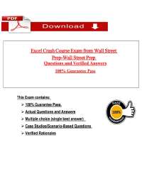 EXCEL CRASH COURSE EXAM || LATEST VERSION FROM WALL STREET QUESTIONS AND 100% VERIFIED ANS