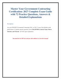 Government Contracting Exam Prep 2027: Practice Questions & Answers
