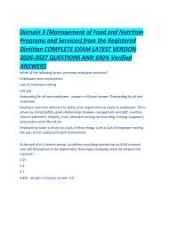 Domain 3 (Management of Food and Nutrition Programs and Services) from the Registered Diet