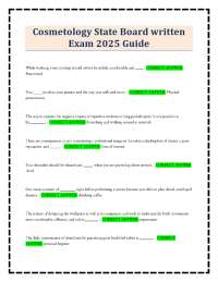 Cosmetology State Board written Exam 2025 Guide