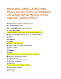 NASCLA-STYLE CONTRACTOR EXAM LATEST UPDATES 2026-2027 COMPLETE 100 QUESTIONS AND CORRECT