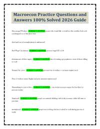 Macroecon Practice Questions and Answers 100% Solved 2026 Guide