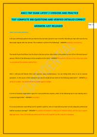 ANCC FNP EXAM LATEST 2 VERSIONS AND PRACTICE TEST COMPLETE 300 QUESTIONS AND VERIFIED DET