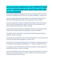 Communication Applications uths COMPLETE EXAM LATEST VERSION 2026-2027 QUESTIONS AND 100%