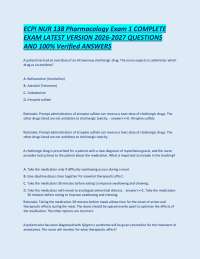 ECPI NUR 138 Pharmacology Exam 1 COMPLETE EXAM LATEST VERSION 2026-2027 QUESTIONS AND 100%