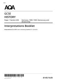 2025 AQA GCSE History Paper 1 Section A/B Interpretation Booklet