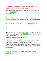 RYANAIR SURVIVAL QUESTIONS AND ANSWERS EMERGENCY PROCEDURES EXAM