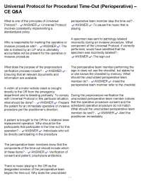 Universal Protocol for Procedural Time-Out Test