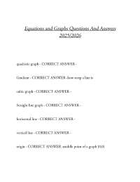 Equations and Graphs Questions And Answers 2025/2026
