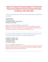 Wgu D115 Advanced Pathophysiology for the Advanced Practice Nurse Objective Assessment