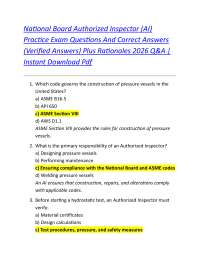 National Board Authorized Inspector Exam Practice Questions 2026 – NBIC, ASME Section VIII