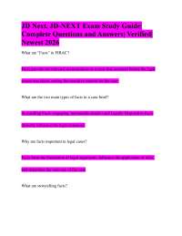 JD Next, JD-NEXT Exam Study Guide| Complete Questions and Answers| Verified| Newest 2026