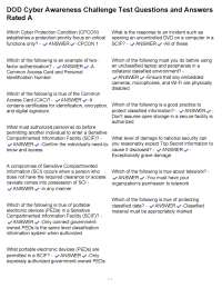 DOD Cyber Awareness Challenge Test Questions