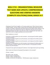 WGU C715 Organizational Behavior Test Bank 2025 | Complete Q&A Solutions