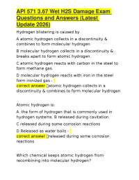 API 571 3.67 Wet H2S Damage Exam Questions and Answers (Latest Update 2026)