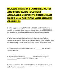 BIOL 235 MIDTERM 2 BIOLOGY ATHABASCA UNIVERSITY FINAL PAPER 2026 COMPLETE SOLUTIONS AND CO
