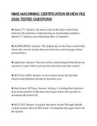 NIMS MACHINING CERTIFICATION REVIEW FILE 2026 TESTED QUESTIONS
