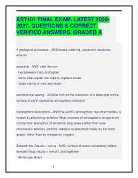 AST101 FINAL EXAM. LATEST 2026-2027. QUESTIONS & CORRECT VERIFIED ANSWERS. GRADED A