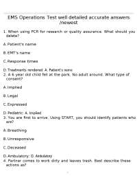 EMS Operations Test well detailed accurate answers /newest