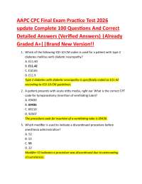AAPC CPC Final Exam Practice Test 2026 update Complete 100 Questions And Correct Detaile