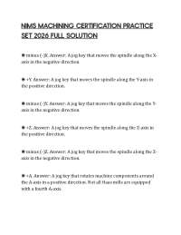 NIMS MACHINING CERTIFICATION PRACTICE SET 2026 FULL SOLUTION