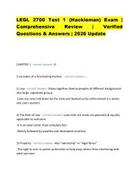 LEGL 2700 Test 1 (Hackleman) Exam | Comprehensive Review | Verified Questions & Answers |