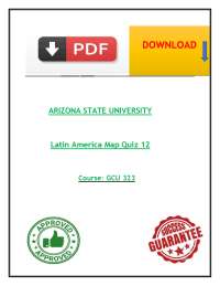 Latin America, GCU 323, Arizona State University – Map Quiz 12