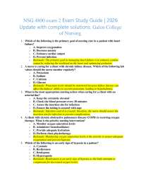 NSG 4800 exam 2 Exam Study Guide | 2026 Update with complete solutions. Galen College