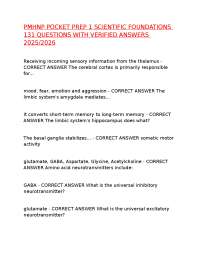 PMHNP POCKET PREP 1 SCIENTIFIC FOUNDATIONS 131 QUESTIONS WITH VERIFIED ANSWERS 2025/2026