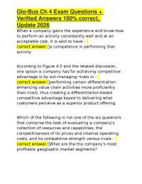 Glo-Bus Ch 4 Exam Questions + Verified Answers 100% correct, Update 2026