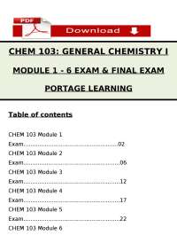 CHEM 103 Modules 1–6 & Final Exam 2026 (PDF) | General Chemistry I | Portage Learning