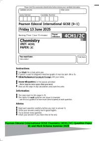2025 Pearson Edexcel International GCSE Chemistry (4CH1/2C) Question Paper 2C and MS