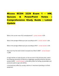 Mizzou ECON 3229 Exam 1 – HW, Quizzes & PowerPoint Notes | Comprehensive Study Guide | Lat