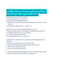 HEAVY TRUCK BRAKES MICHIGAN MECHANIC STUDY GUIDE COMPLETE EXAM LATEST VERSION 2026-2027 QU