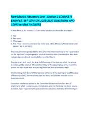 New Mexico Pharmacy Law - Section 1 COMPLETE EXAM LATEST VERSION 2026-2027 QUESTIONS AND 1