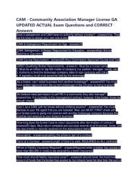 CAM - Community Association Manager License GA UPDATED ACTUAL Exam Questions and CORRECT