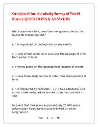 StraighterLine-Acrobatiq Survey of World History QUESTIONS & ANSWERS
