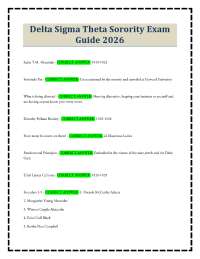 Delta Sigma Theta Sorority Exam Guide 2026